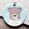 Personalized Cute Bear First Christmas Ornament