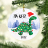 Personalized Dinosaur Xmas Light Baby&#39;s First Christmas Ornament