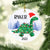 Personalized Dinosaur Xmas Light Baby's First Christmas Ornament