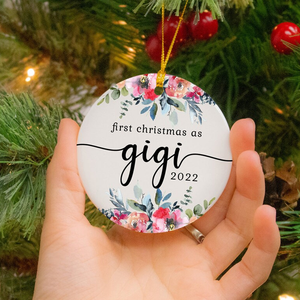 Gift For New Grandma First Christmas As Gigi Ornament