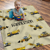Personalized Truck Baby Blanket For Kid Fleece Blanket