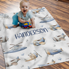 Personalized Airplanes Baby Blanket For Kid Fleece Blanket