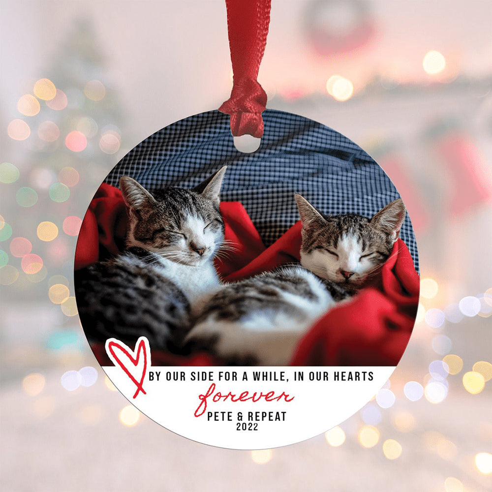 Personalized Cat In Our Hearts Forever In Loving Memorial Pet Loss Gift Pet Remembrance Christmas Ornament