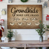 Personalized Gift For Grandparent Grandkids Make Life Grand Canvas