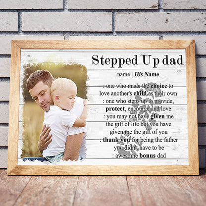Personalized Gift For Stepdad Definition Custom Image Photo Poster