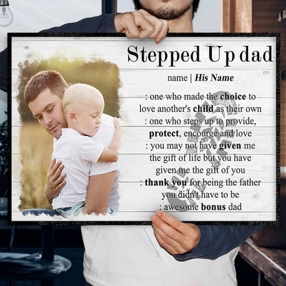 Personalized Gift For Stepdad Definition Custom Image Photo Poster