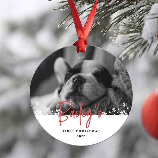 Personalized Dog Photo Pet Photo Custom Dog Christmas Ornament