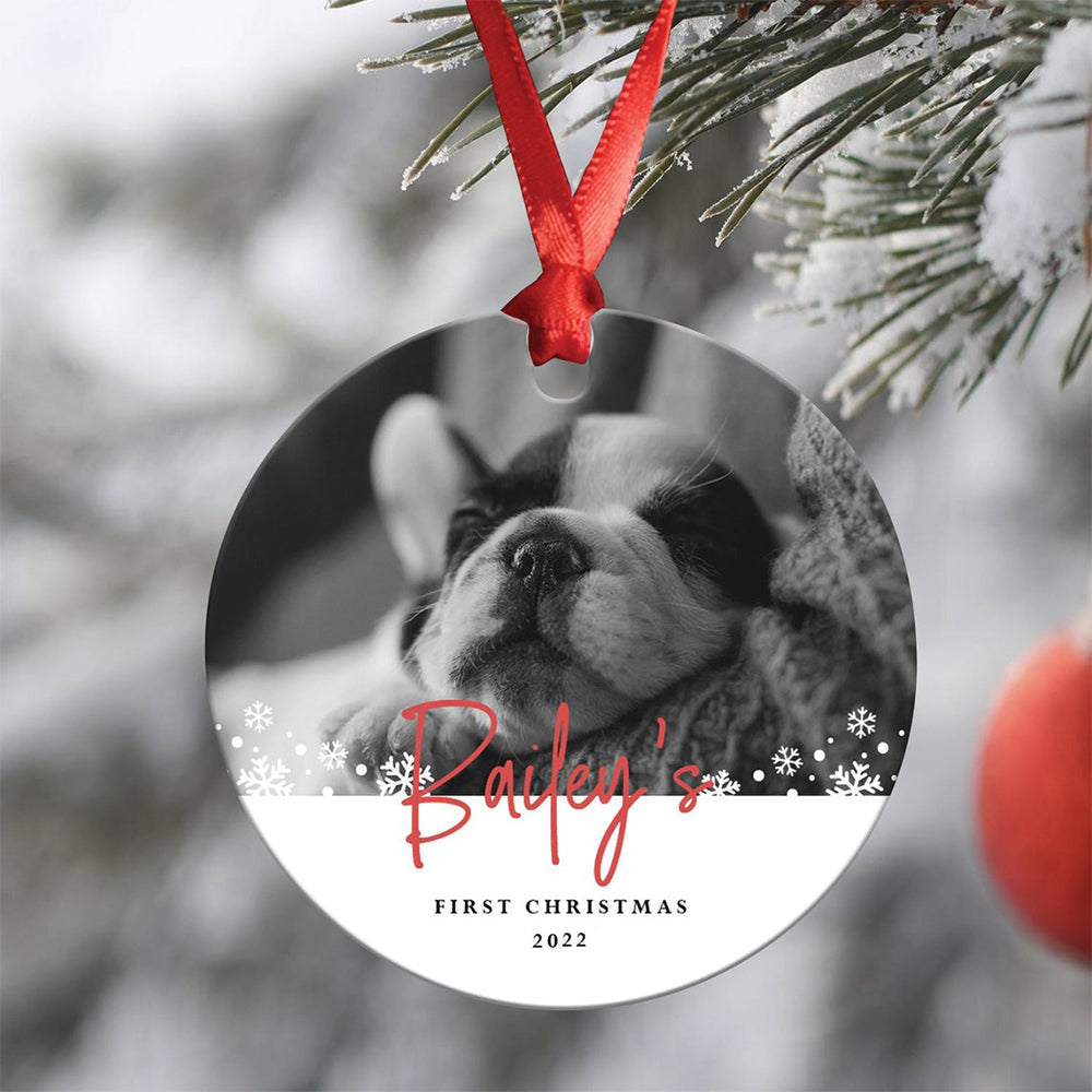 Personalized Dog Photo Pet Photo Custom Dog Christmas Ornament