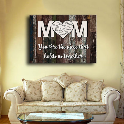Personalized Child Name Gift For Mom Puzzle Piece Canvas