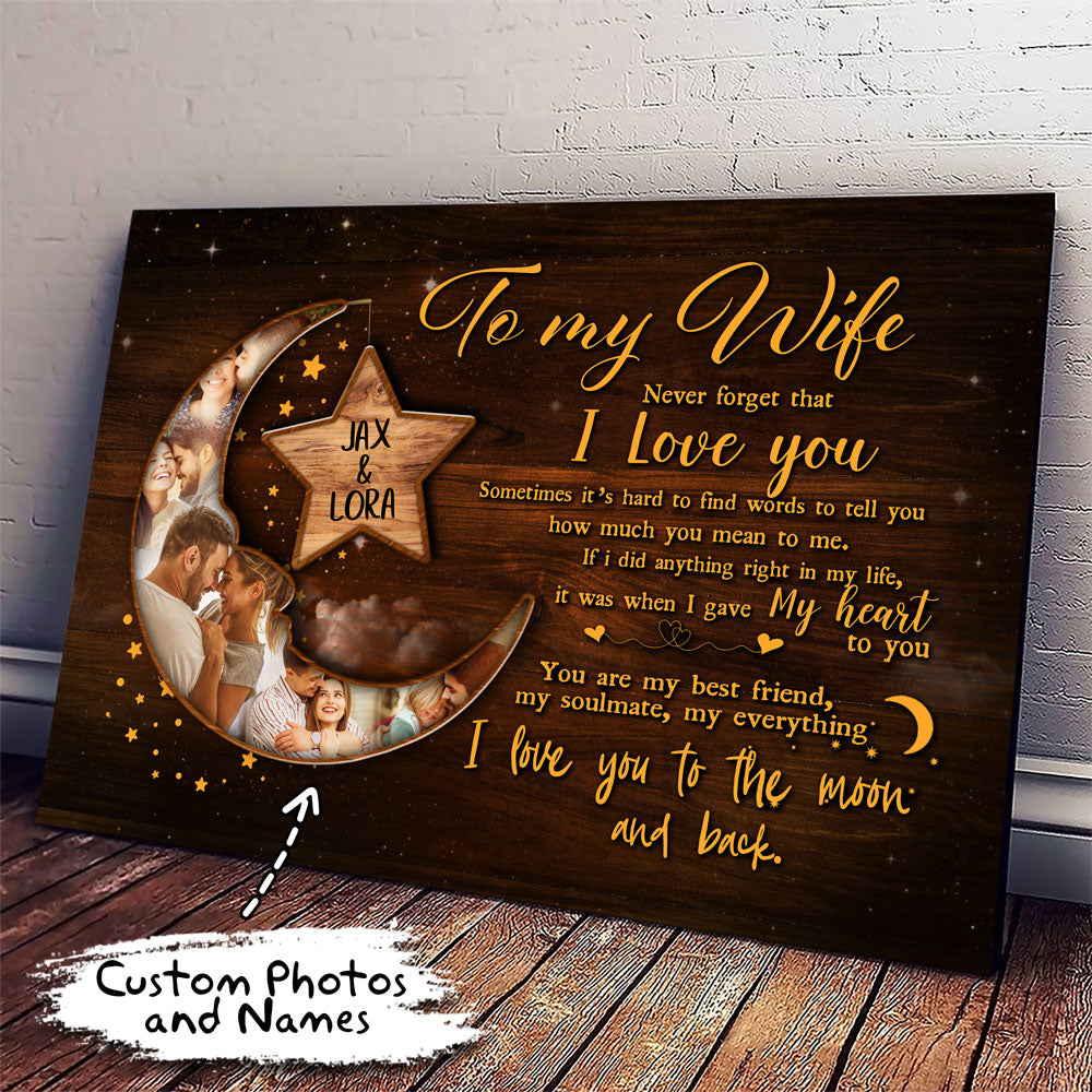 57594-Personalized Photo Couple Gift For Wife You Are My Soulmate Anniversary Canvas H0