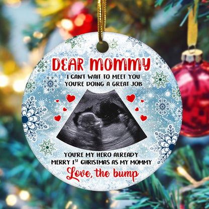 58235-Personalized Gift For Mom To Be First Time Mom Christmas Gifts From The Bump First Christmas Mug H1