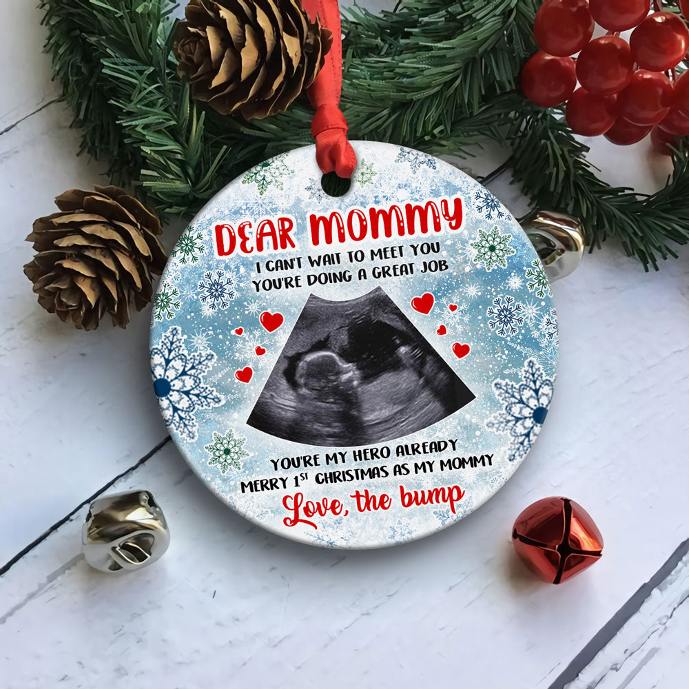 58234-Personalized Gift For Mom To Be First Time Mom Christmas Gifts From The Bump First Christmas Mug H0