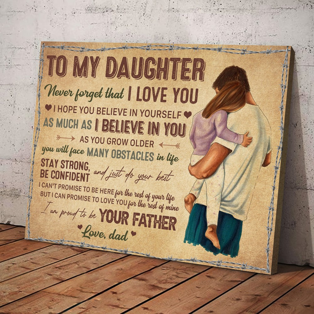 59142-Gift For Daughter From Dad I Am Proud To Be Your Father Canvas H0