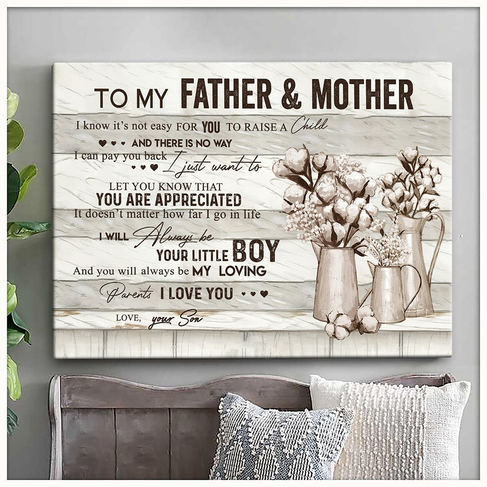 61727-I Will Always Be Your Little Boy Canvas Gift For Mom And Dad From Son H0