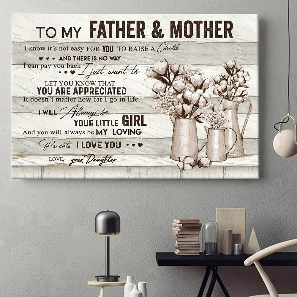 61733-I Will Always Be Your Little Girl Canvas Gift For Mom And Dad From Daughter H0