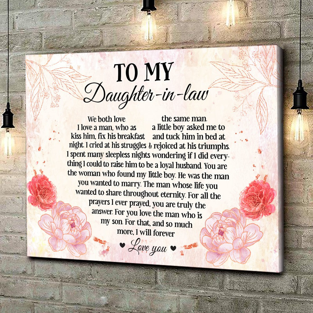 62150-Picture Gift For Daughter In Law I Will Forever Love You Canvas H0