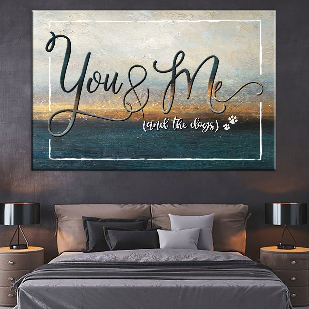 62149-Couples Bedroom Wall Decor You & Me And The Dogs Canvas H2