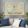 Personalized Couple Wall Art Gift For Him For Her Where It All Began Anniversary Canvas