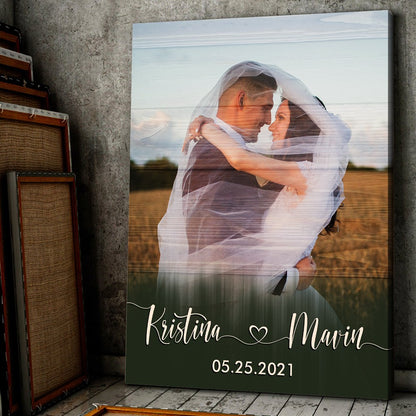Personalized Picture Anniversary Canvas Couple Wall Art Home Decor Gift For Him For Her