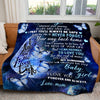 Mom To DaughterI Love You To The Moon And Back Blue Butterfly Blanket