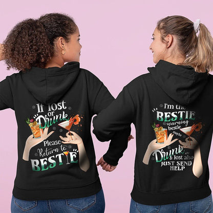 Personalized Gifts for best friend  Please return to bestie when im drunk couple hoodie