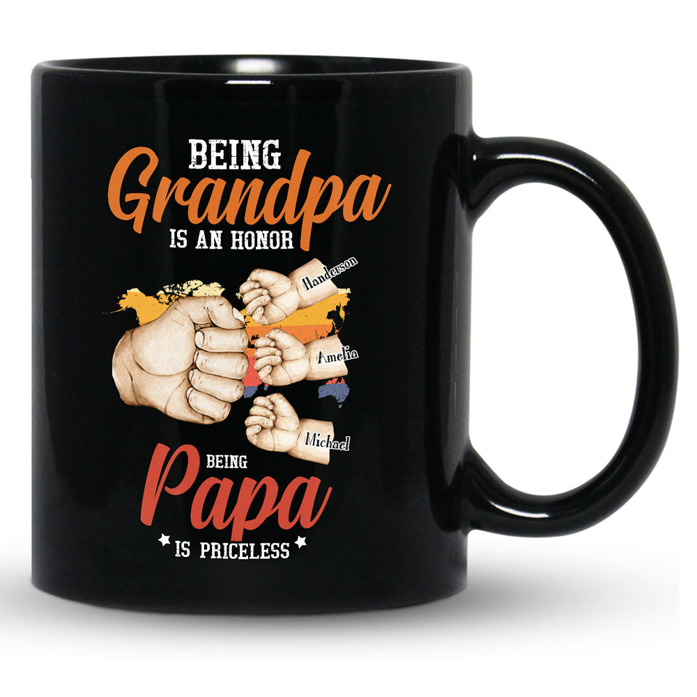 73564-Grandpa Papa Grandfather with Grandkids Personalized Shirt H1