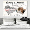 50687-Personalized 1 Year Wedding Anniversary Gift For Her For him Canvas H0