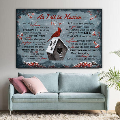 Personalized I never left you cardinal poster canvas  Memorial Gift