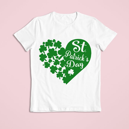 Happy St Patrick's Day Shamrock Heart Shirt For Women For MenStandard Tshirt
