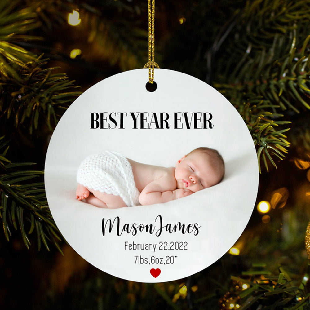 Personalized Best Year Ever Circle Ornament