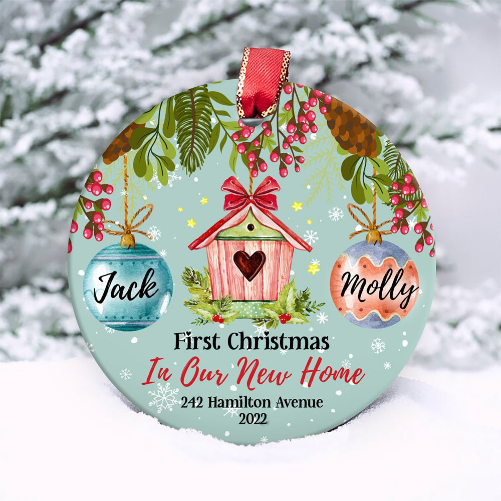 Personalized Christmas Gift New Home Ornament, First Christmas In Our New Home Ornament, New Home Gift
