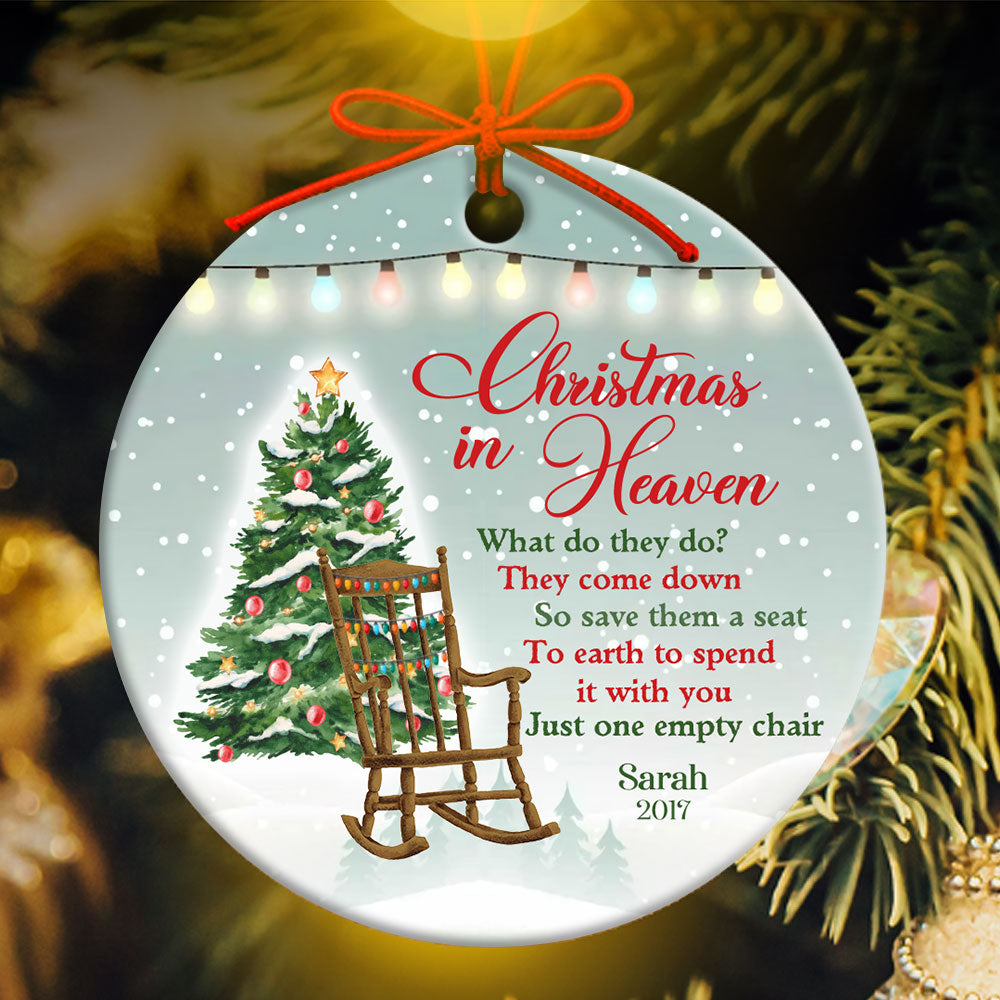 57730-Personalized Memorial Ornament, Christmas In Heaven, Save Them A Seat H0