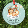 Personalized Christmas Ornament, New Baby Gift, You And Me Became Three, Family Ornament, New Mom And Dad Ornament