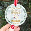 56049-Personalized First Christmas Married Ornament, Our First Christmas Married As Mr And Mrs Ornament H0