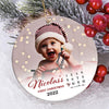 Personalized Baby Photo Name Baby Month Baby&#39;s First Christmas Ornament