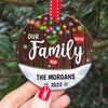 Personalized Family Name Gift For Family Holiday Decorations Christmas Ornament