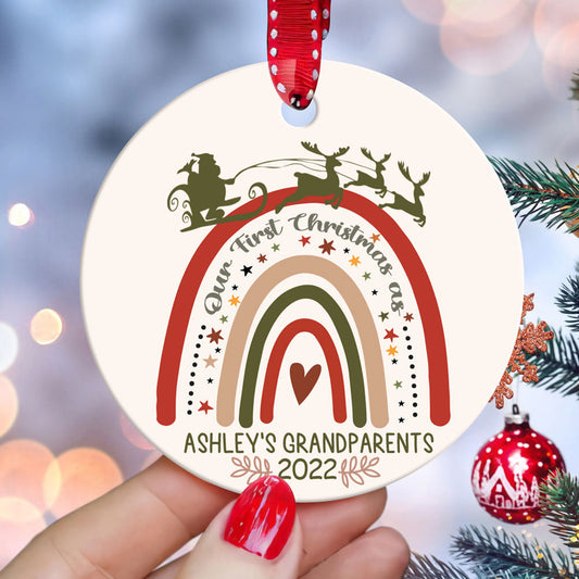 Personalized First Christmas As Grandparents Ornament, First Christmas As Grandma And Grandpa, Gift For Grandparents