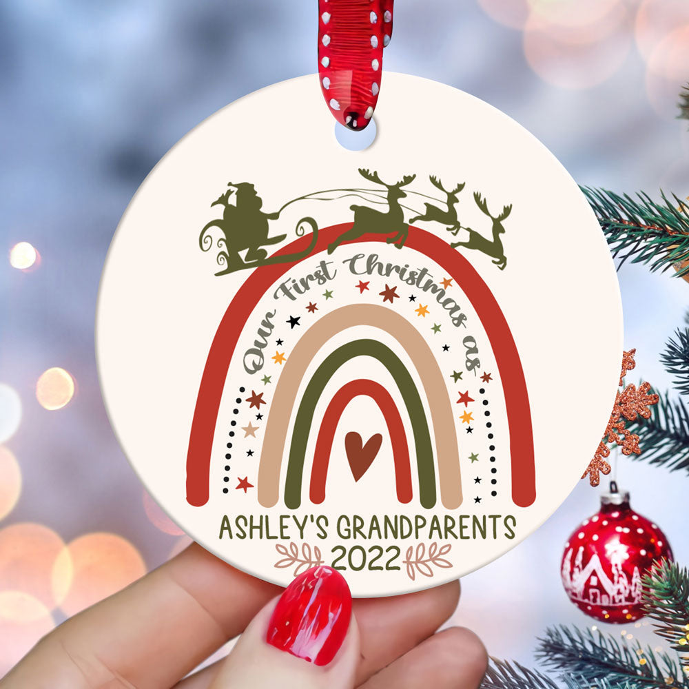 Personalized First Christmas As Grandparents Ornament, First Christmas As Grandma And Grandpa, Gift For Grandparents