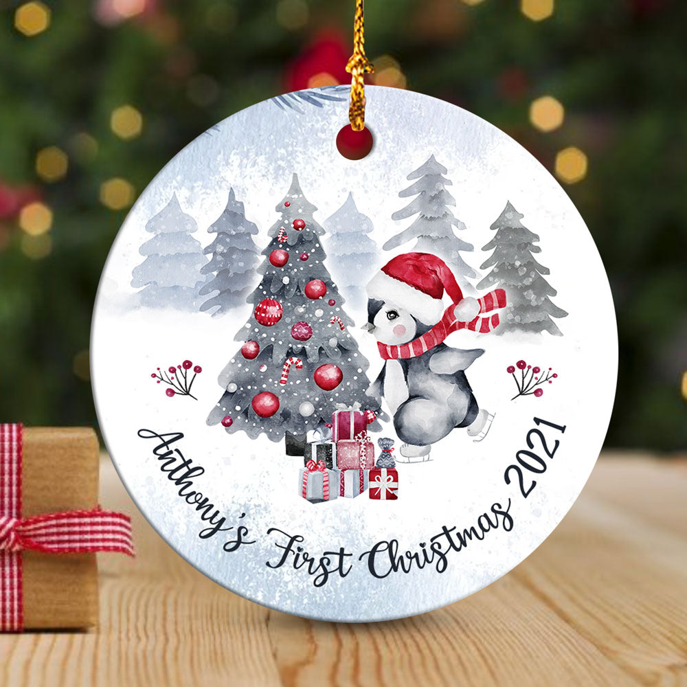 58019-Personalized Baby's First Christmas Ornament, Baby's 1st Christmas Ornament, Baby's First Christmas Gifts H1