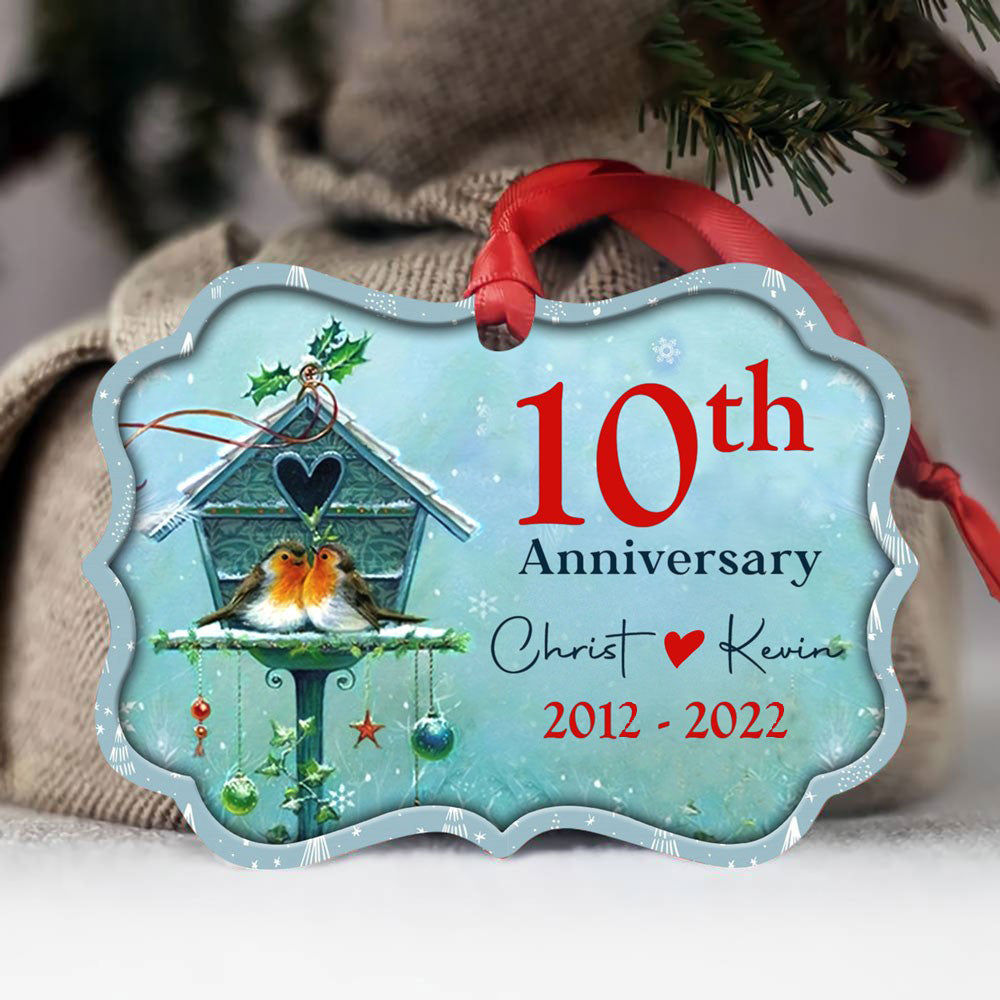Personalized Anniversary Gift For Couple Ornament, Christmas Gift For Couple Ornament