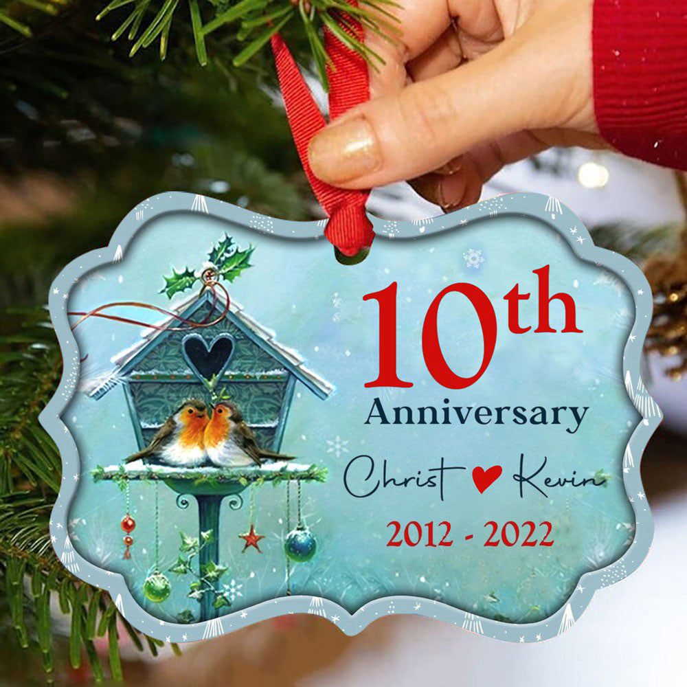 Personalized Anniversary Gift For Couple Ornament, Christmas Gift For Couple Ornament