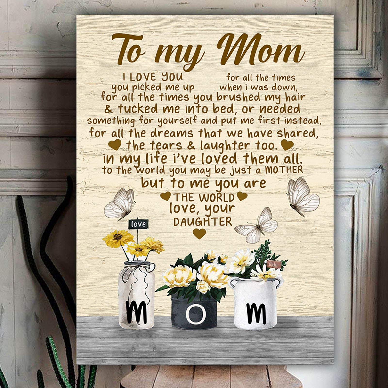 60601-Personalized Gift For Mom From Daughter Canvas, Gift For Mom Canvas H0