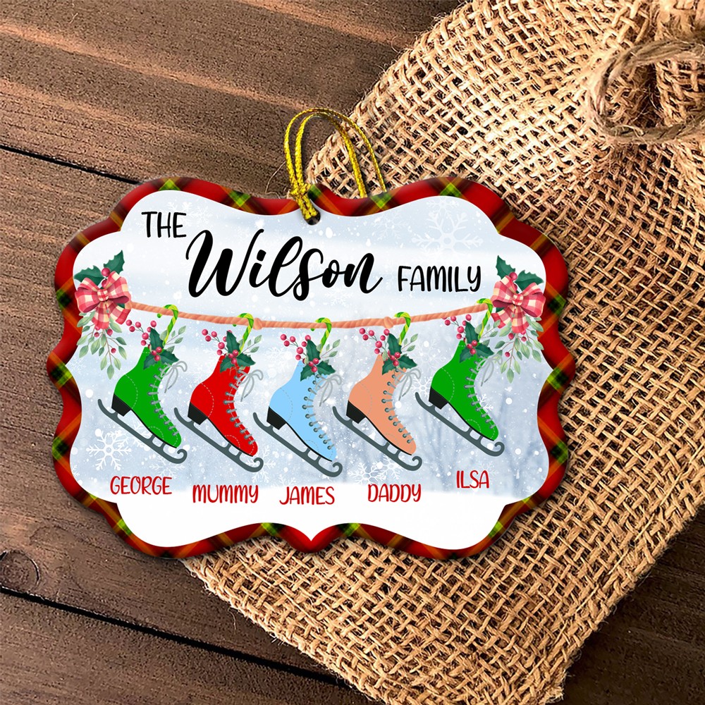 60802-Personalized Family Christmas Ornament, Custom Family Ornament, Family Name Ornament H0