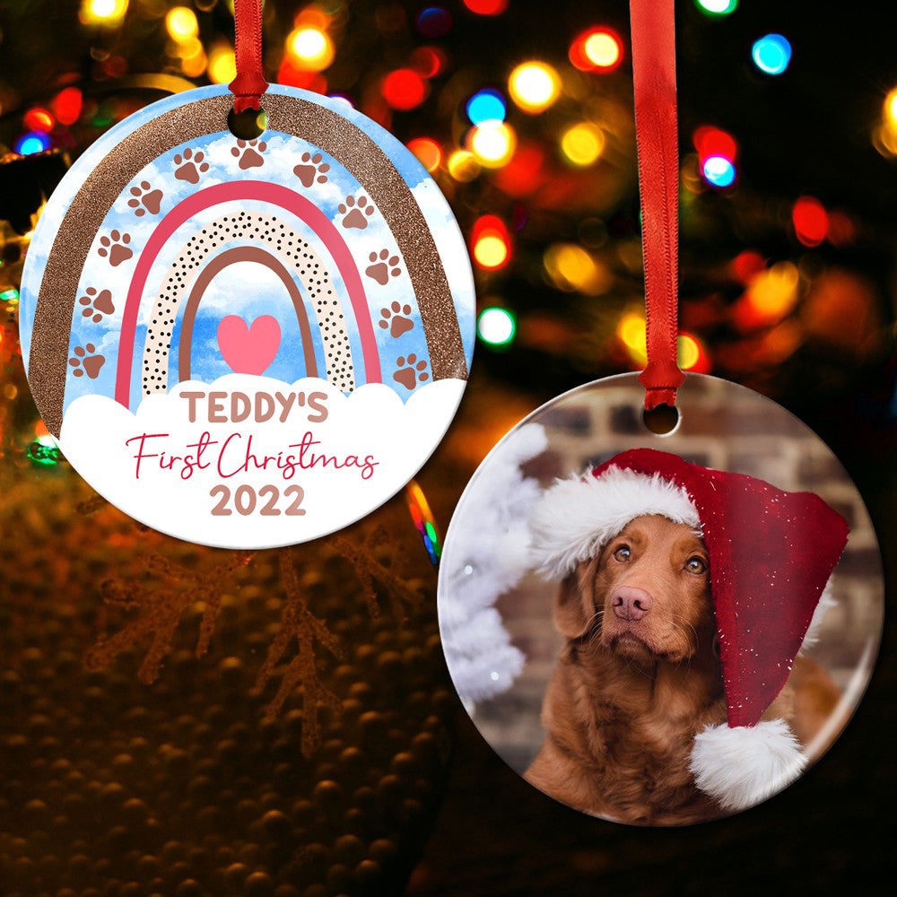 Personalized Dog Christmas Ornament, Dogs First Christmas Ornament, Custom Dog Ornament, Pet Christmas Ornament