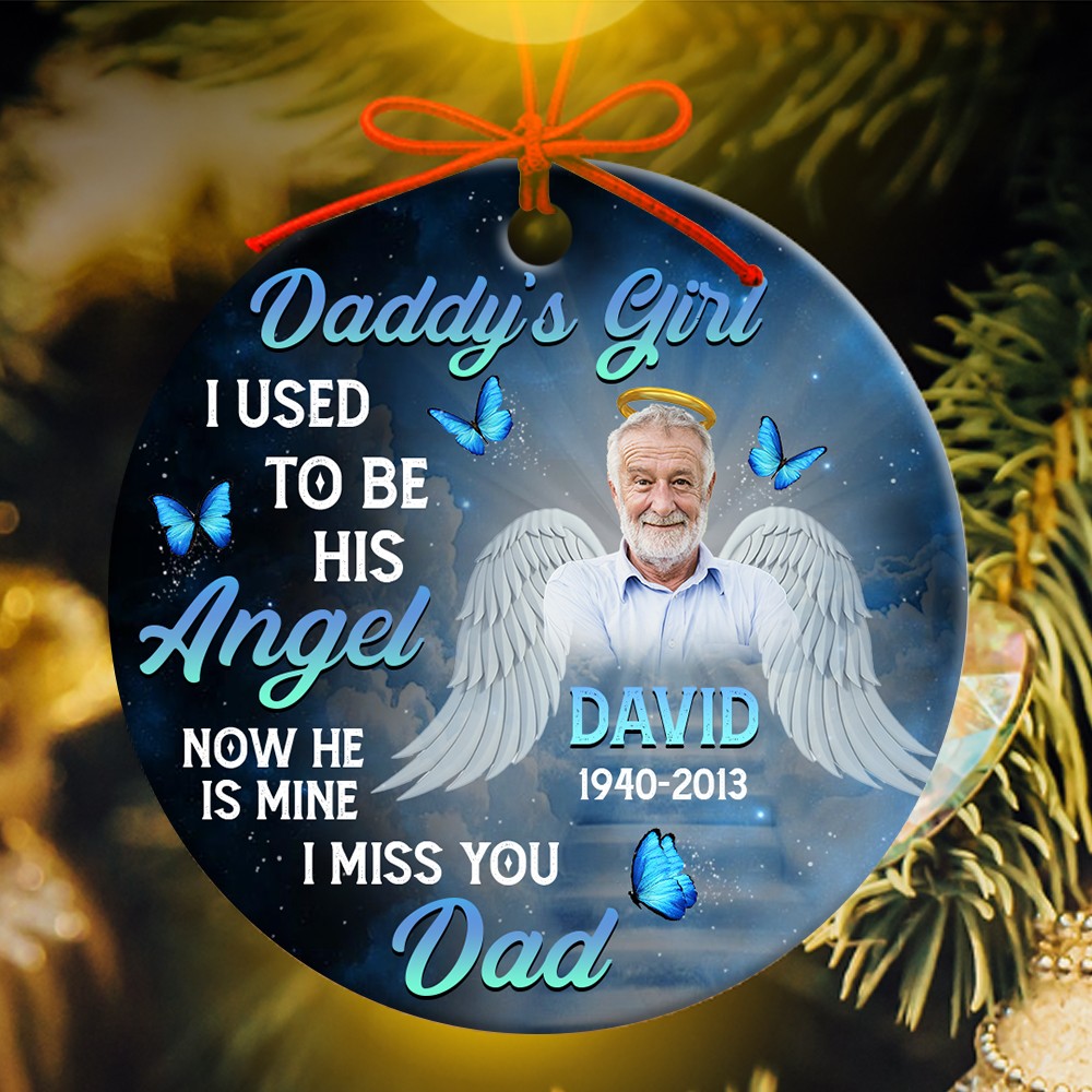 61680-Personalized Memorial Ornament For Dad, Memorial Christmas Dad Ornament H0