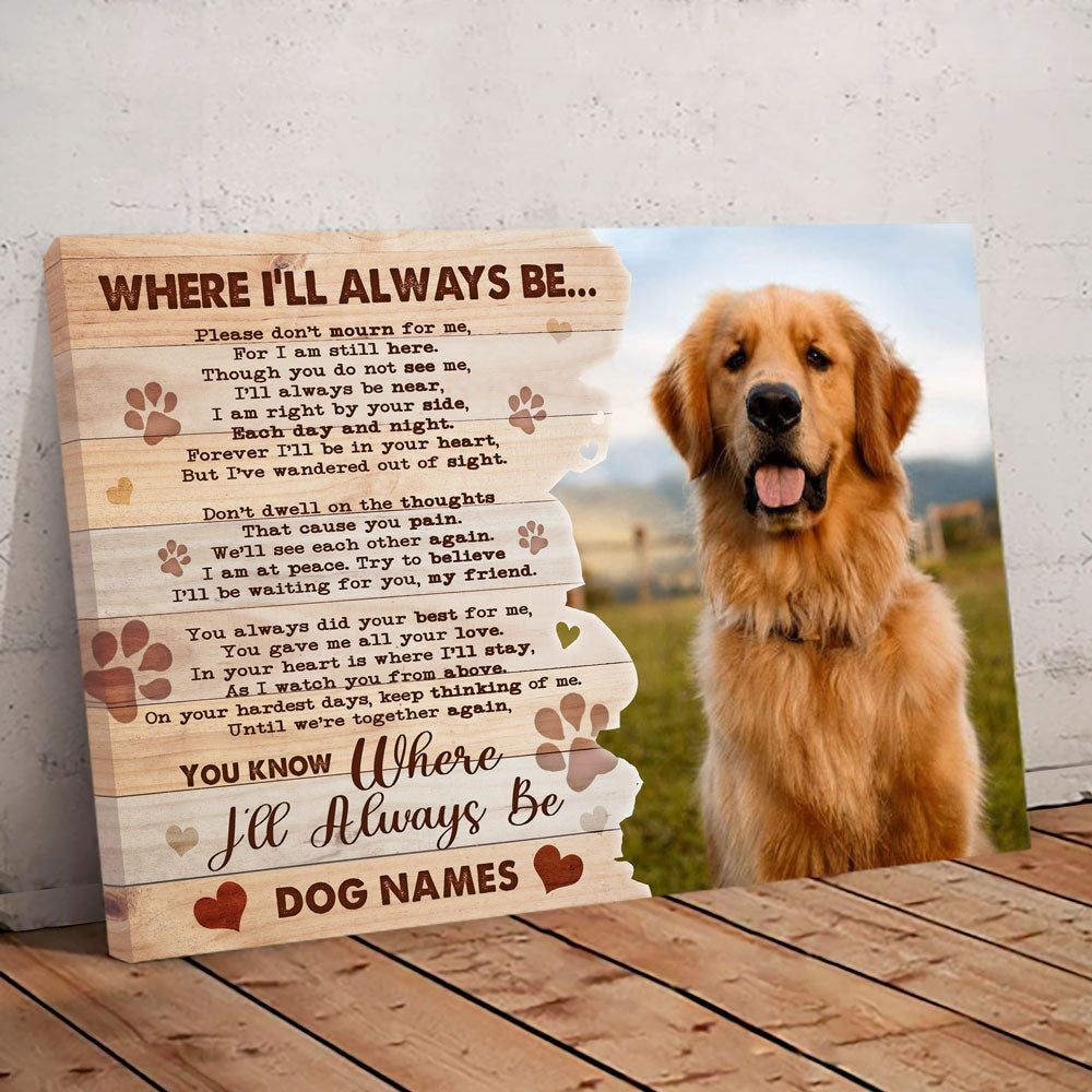 45422-Personalized Dog Poem Print Memorial Gifts, Personalized Pet Memorial Canvas H0