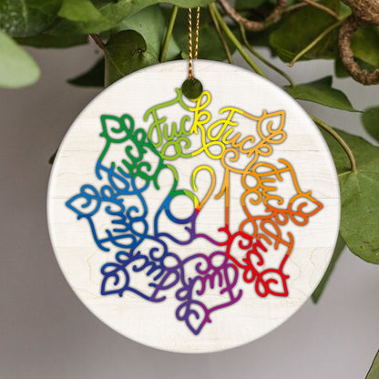 62088-Fuckflake 2021 Naughty Christmas Holiday Gifts Ornament H0