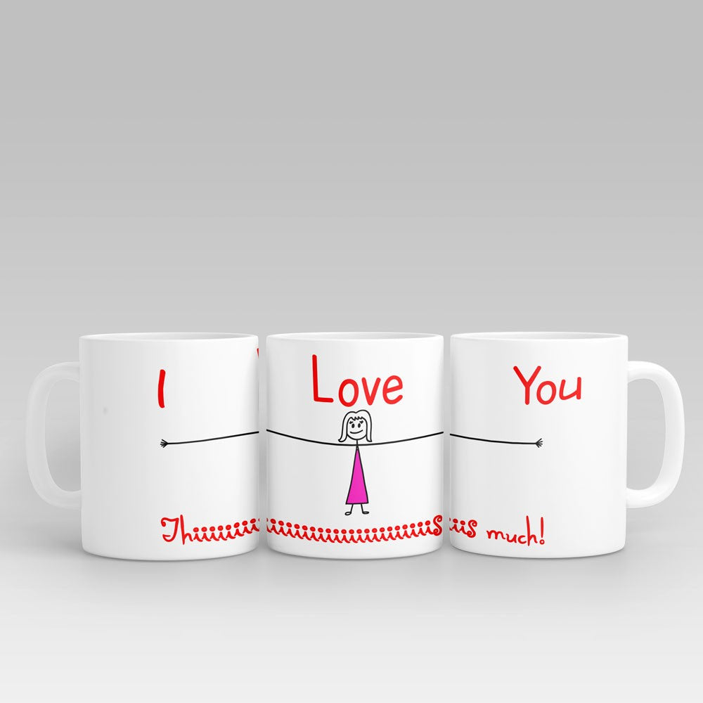63132-Valentine's Day Gift For Boyfriend, Girlfriend, I Love You This Much Mug H0