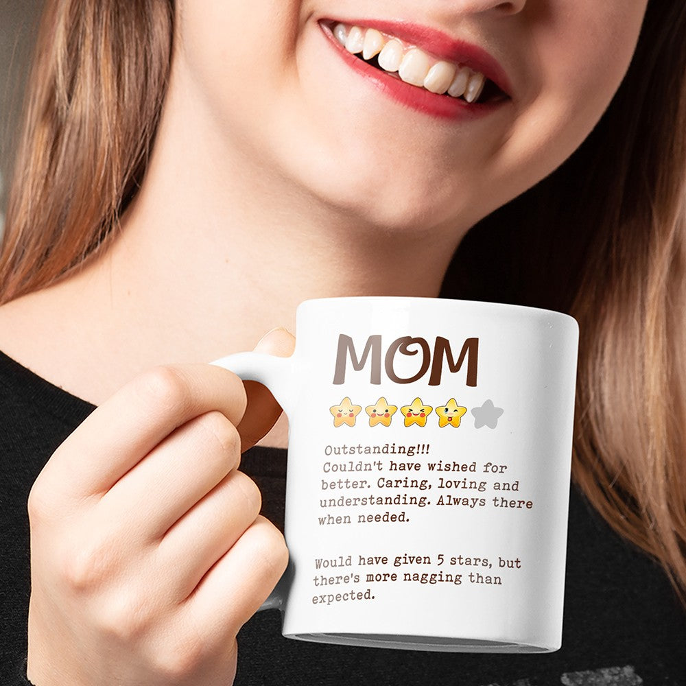 64139-Personalized Funny Gift For Mom Mug Birthday Gift 4 Star Review Mug H0