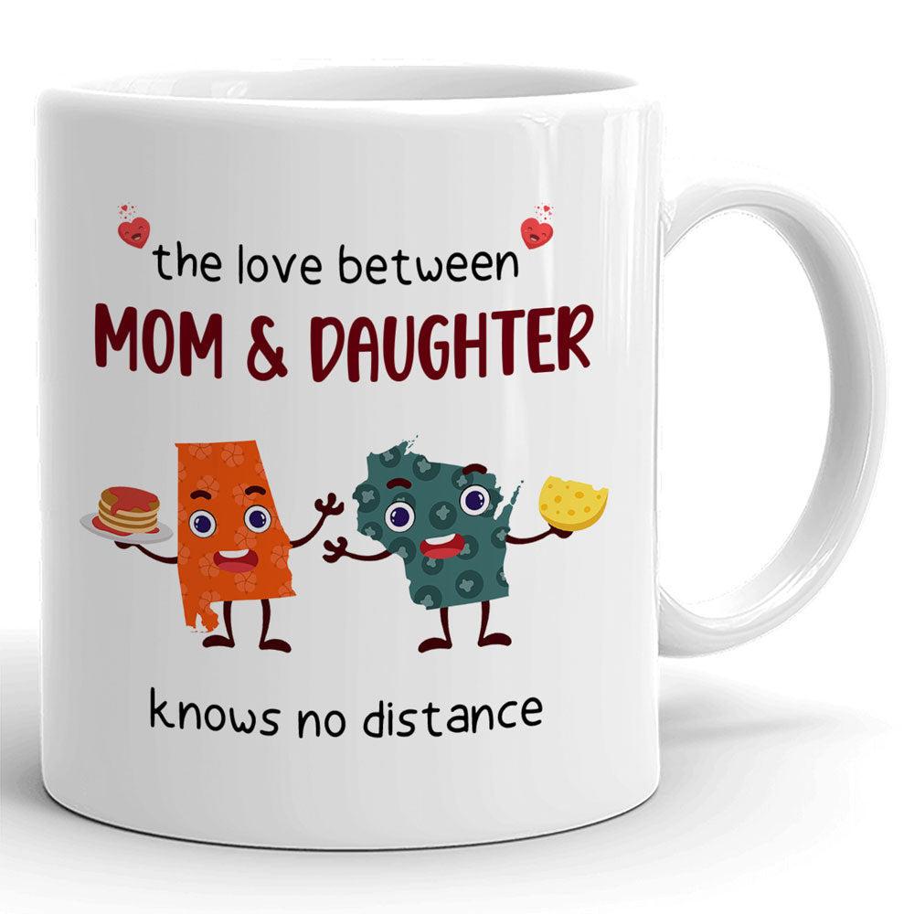 Personalized Mom Coffee Mugs - Love Knows No Distance